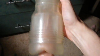 Young homemade fleshlight ice romp jerking with my fresh sex toy