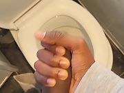 Big black dick jizz flows in restroom
