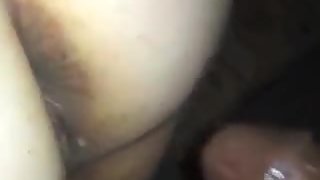 Black cock anal to pussy and semen on her
