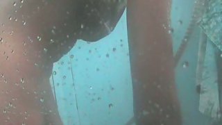Hot youthfull duo taking an outdoor steamy shower intercourse