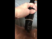 Fucking my pussy with this black dildo