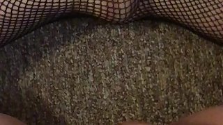 Playing in my fishnets until i jizz