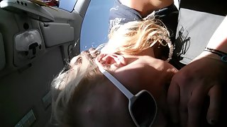 Slut bj's dick in car