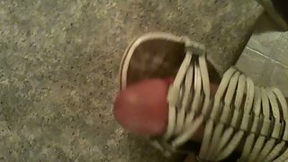 Spunk on my wifey shoes romping a boot foot and boot fetish porno